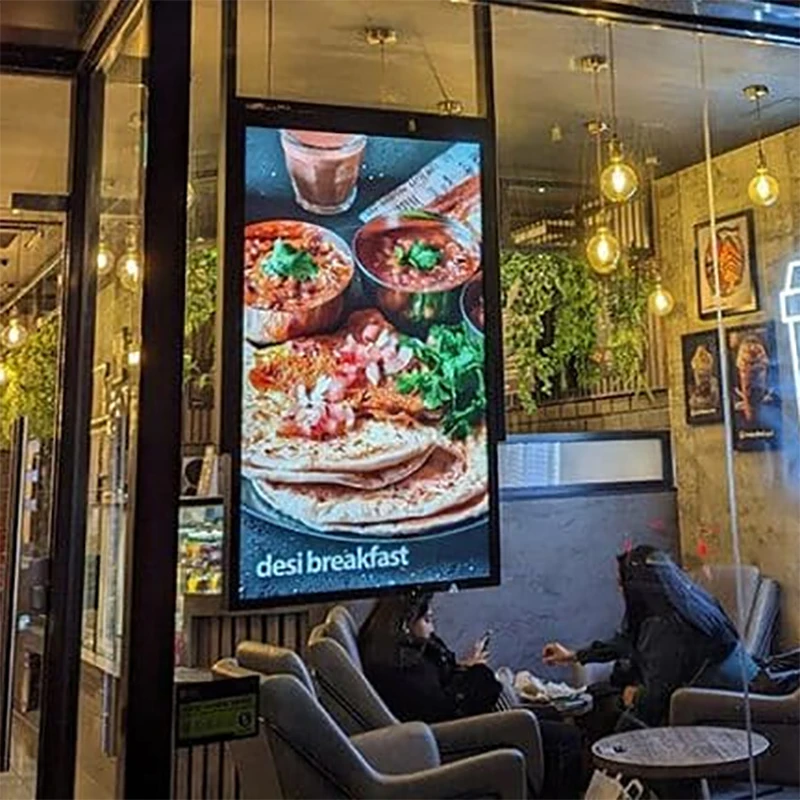 Layar LCD Iklan Jendela dengan Kecerahan Tinggi 1000-2500 Nits untuk Display Jendela Toko dan Signage Digital