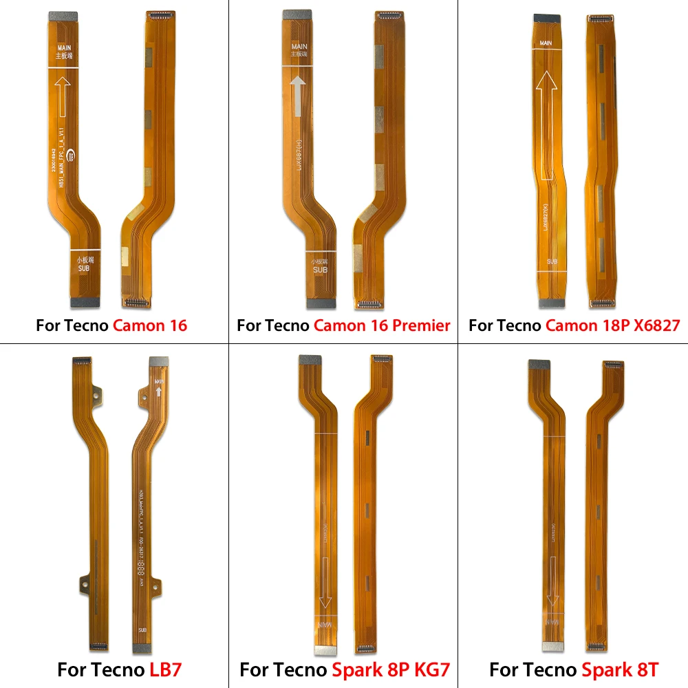 

For Tecno Camon 16 16 Premier 18P X6827 30 5G LB7 Spark 8P KG7 8T 10 Pro Main Motherboard Flex Cable Replacement parts