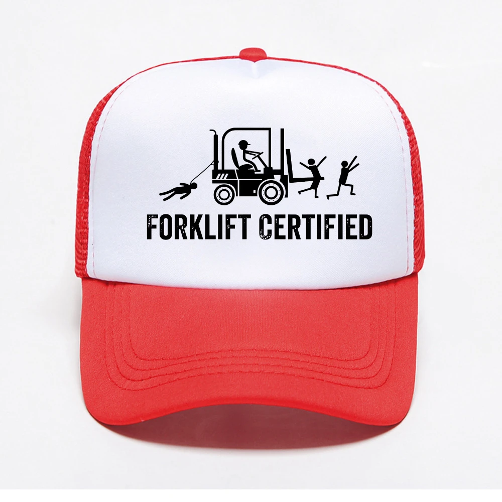 Forklift Operator Forklift Certified Baseball Cap Men Women Fashion Adjustable mesh Trucker Hats summer breathable Snapback Hats
