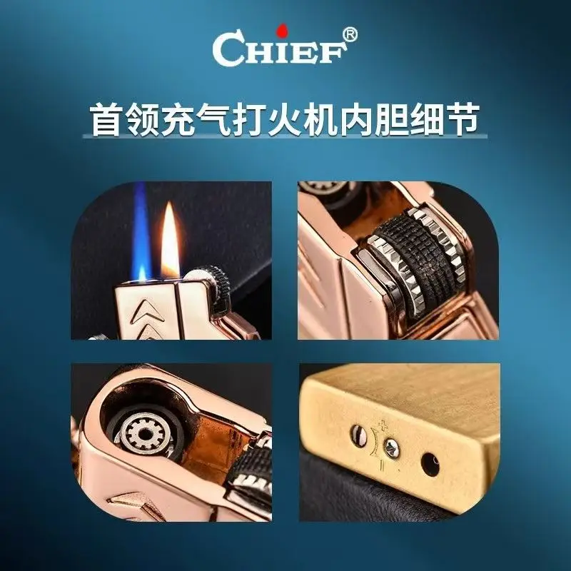 CHIEF Dual Flame Switching Gas Lighter Movement, Conventional Universal Inner Liner, Brass, Lighter Universal Accessories