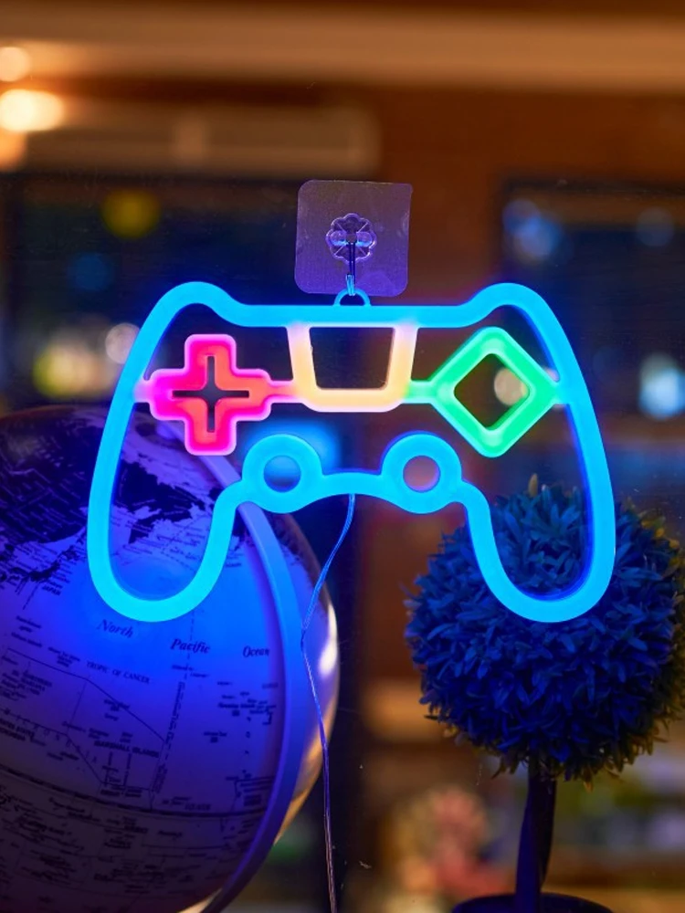 غمبد النار القمر ستار LED مشرق ضوء النيون ليلة تسجيل النمذجة مصباح غرفة جدار الفن الديكور بالجملة عيد الميلاد عيد ميلاد الزفاف #5