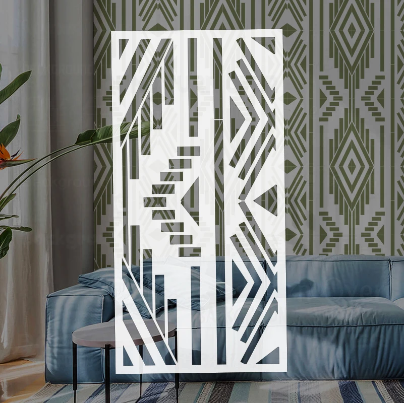 

70 см-80 см трафарет для рисования настенной гипсовый шаблон для покраски мебели декоративный узор в стиле бохо геометрический африканский S189