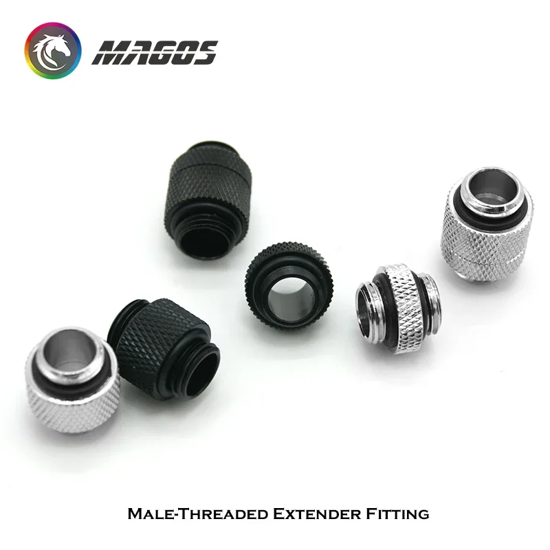 Extender Fitting Male-Male Threaded, M-M G1/4'' Thread Adapter Connector, Black /Silver