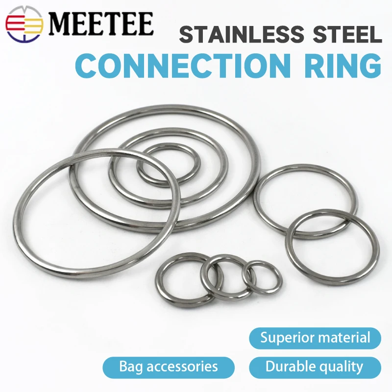 1-5Pcs 15-100mm O Ring Stainless Steel Bags Buckle Webbing Strap Connector Hook Dog Collar Decor Loop DIY Hardware Accessories