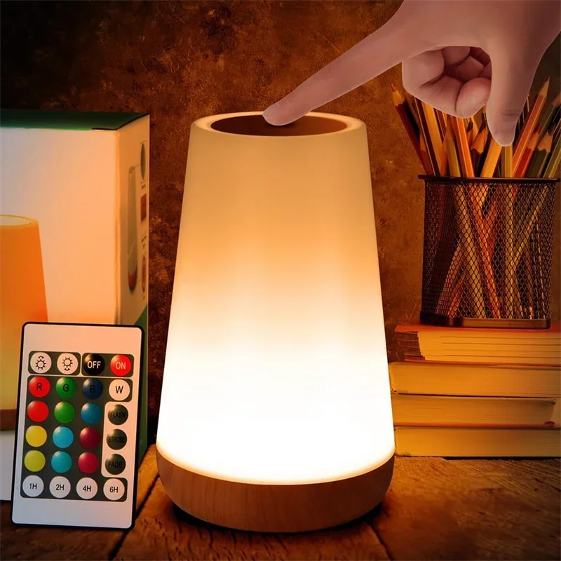13 Color hanging Touch Small Night light RGB Table light Bedroom Bedside remote Bimmable USB Charging reading light Portable