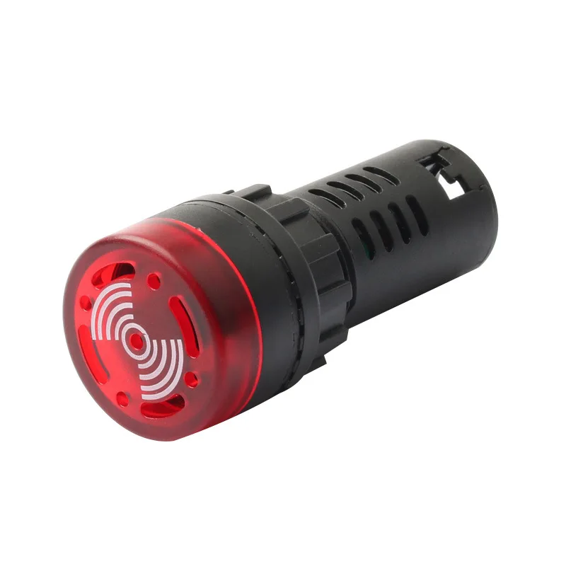 Buzzer 22mm Flash LED Alarm Indicator Light Signal Lamp Flashmetal Buzzer DC12V DC24V AC 220V Intermittent Sound AD16-22SM