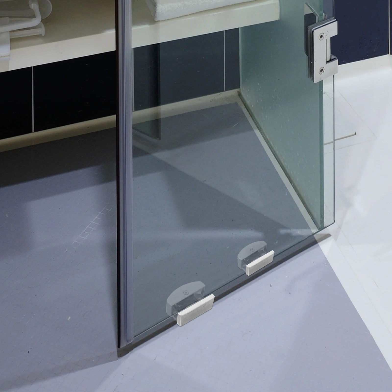 

Glass Stopper Shower Shower Door Bottom Guide Bottom Guide Aluminum Adjustable Track Sliding Door Hardware Accessories