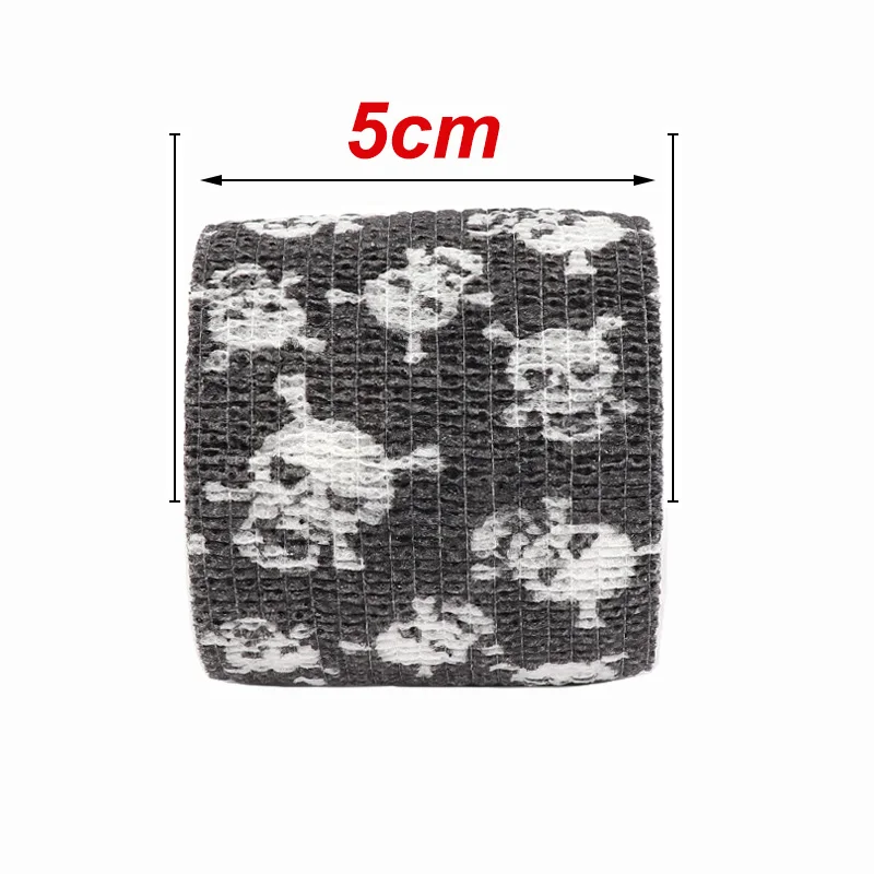 1/6/10 pcs 2024 New Skull Head Tattoo Handle Bandage Anti slip Sports Non woven Fabric Waterproof Self adhesive Elastic Bandage