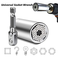7-19mm Universal Socket Wrench Head Set Sleeve Gadget Power Drill Adapter Spanner Key Nut Magic Grip Multi Hand Tools multitool