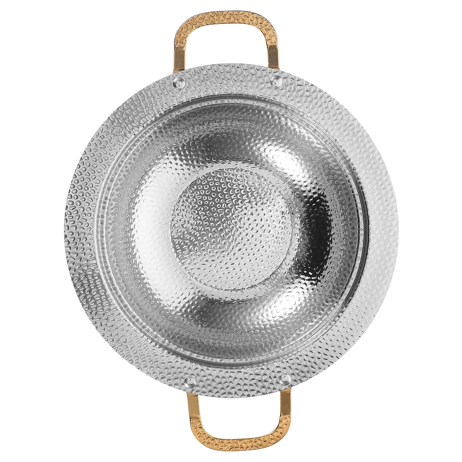 

Skillet Double Ear Frying Pan Flat Bottom Wok Cooking Pot Binaural Home Hot Stainless Steel Cookware for Kitchen Dual Handle