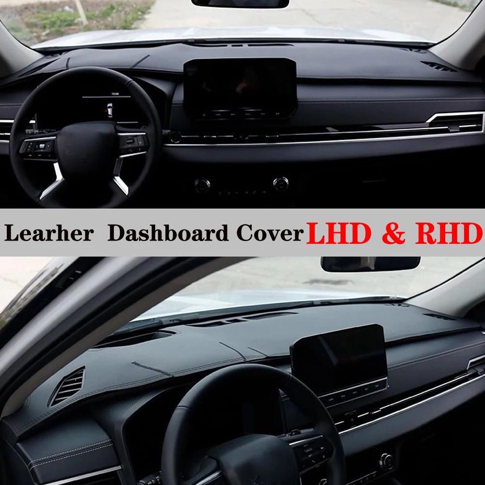 Leather Dashmat Automobile Dashboard Cover Dash Mat Anti-UV Carpet Car Accessories For Mitsubishi Outlander PHEV 2022 2023 2024