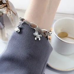 New Arrival Trendy Horse & Flower Retro Thai Silver Female Charm Bracelet Promotion Jewelry For Women Birthday Gifts No Fade