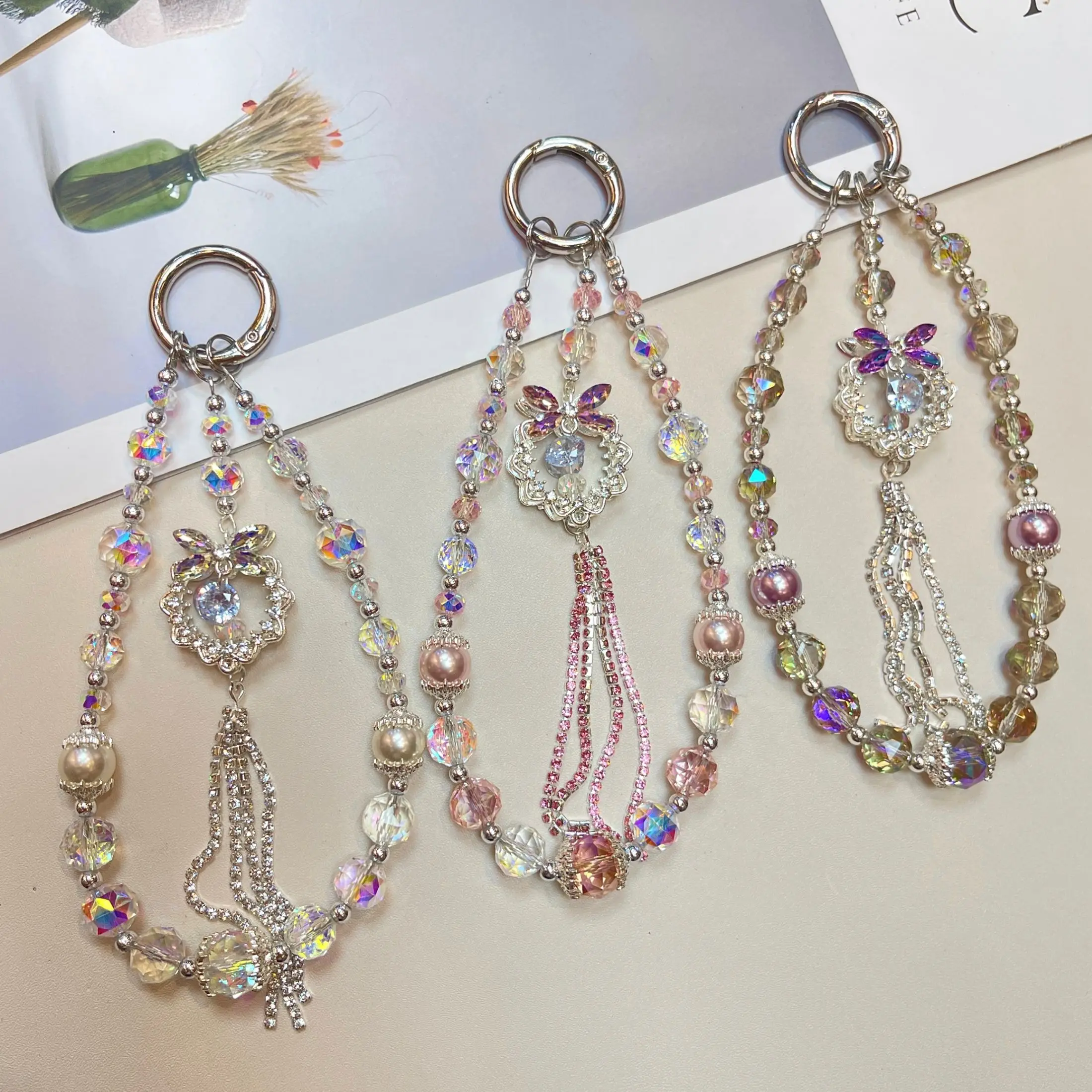 

Изысканный кулон-подвеска для телефона с кисточкой, полностью инкрустированный стразами, хрустальная цепочка для телефона, наручный/наплечный кулон, водные стразы