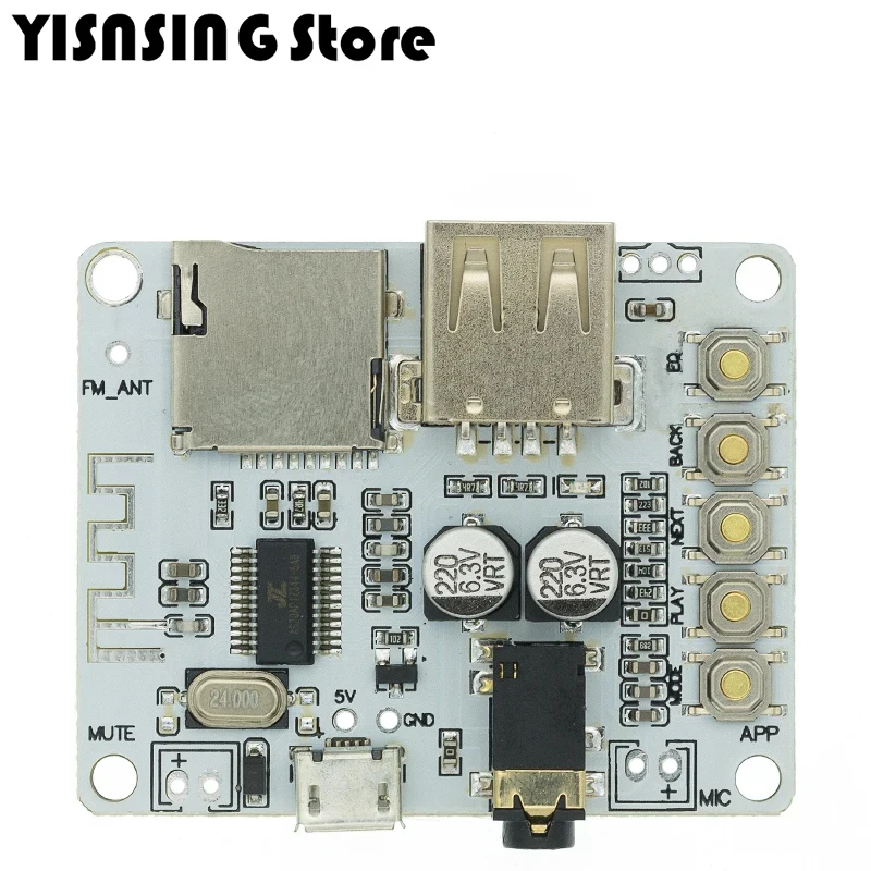 Bluetooth Audio Receiver board with USB TF card Slot decoding playback preamp output A7-004 5V 2.1 Wireless Stereo Music Module