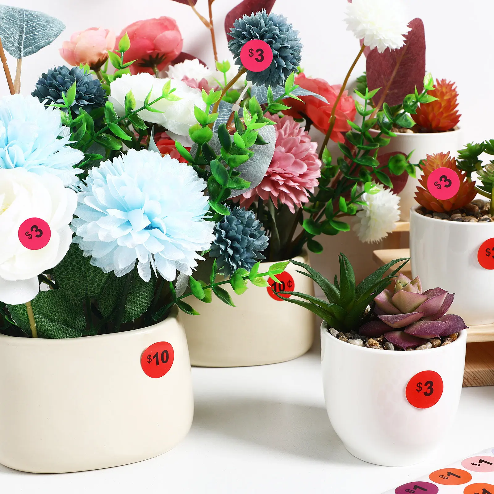 

15 Sheets Price Label Stickers Clear Number Pricing Labels for Clothing Food Electronics Retail Store Sale Stickers Supplies