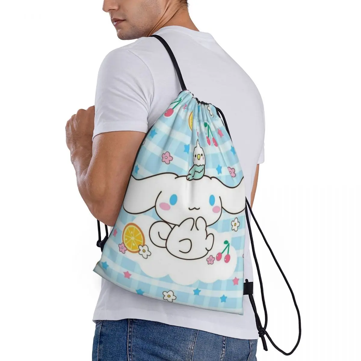 Mochila impermeable con nombre personalizado para exteriores, mochila con cordón para deportes de natación y playa, organizador de Hello Kitty, bolsa de almacenamiento para gimnasio