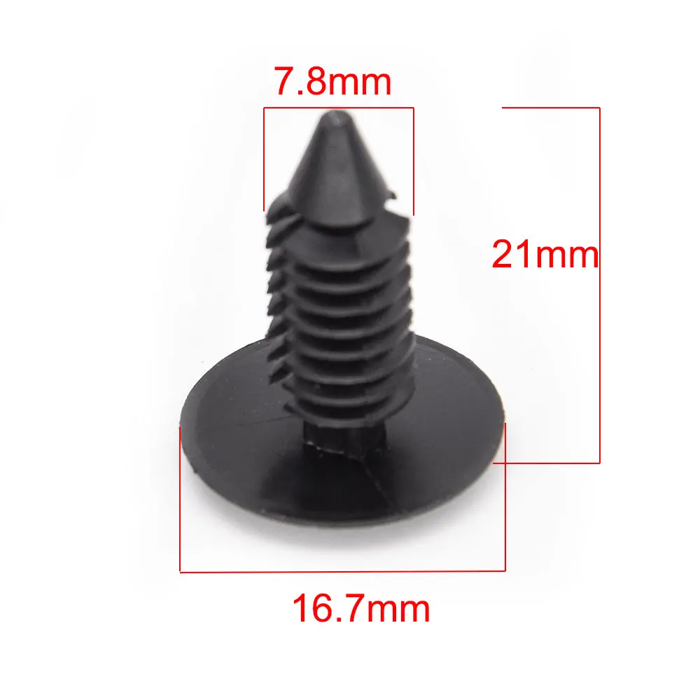 10PCS Auto Fastener Fit 8mm Hole Nylon Car Clips Fender Bumper Shield Retainer Plastic Rivet for GM Ford Chrysler Automobile