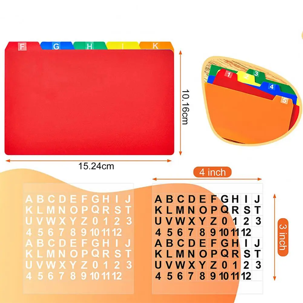Przekładki na karty z samoprzylepnym numerem naklejka alfabet kolorowym indeksem biurowe artykuły szkolne dla biznesu
