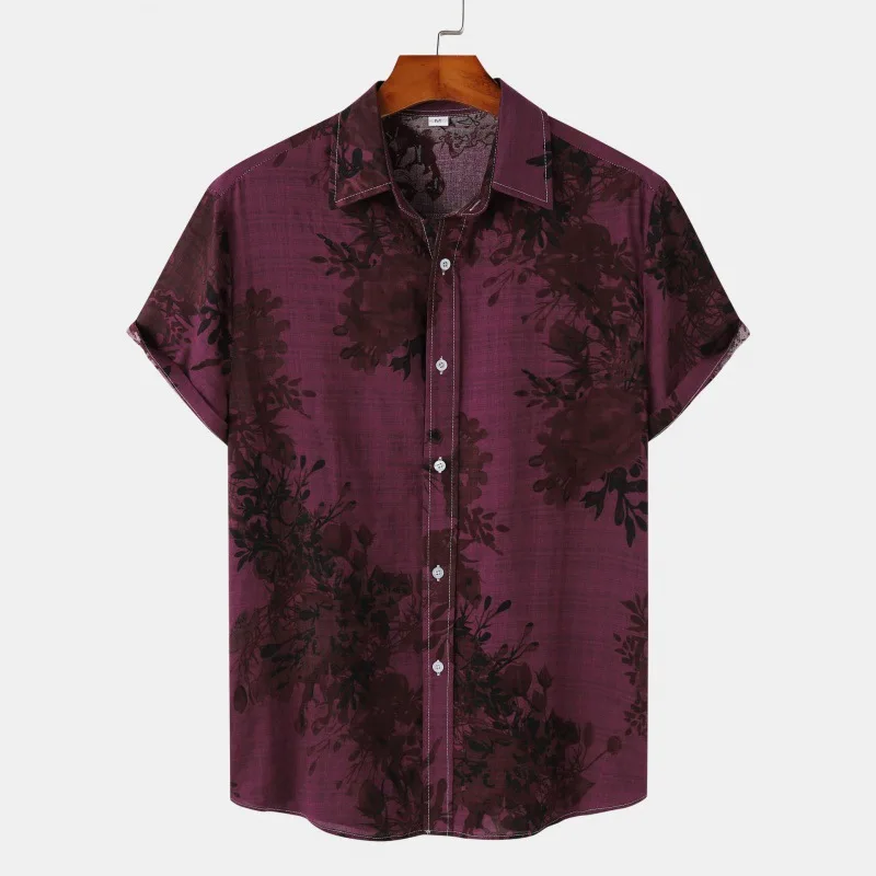 Hawaiian Floral 3D Print Men's Shirt, Summer Street Style, Quick-Drying and Breathable, Perfect for Vacations and Beaches.