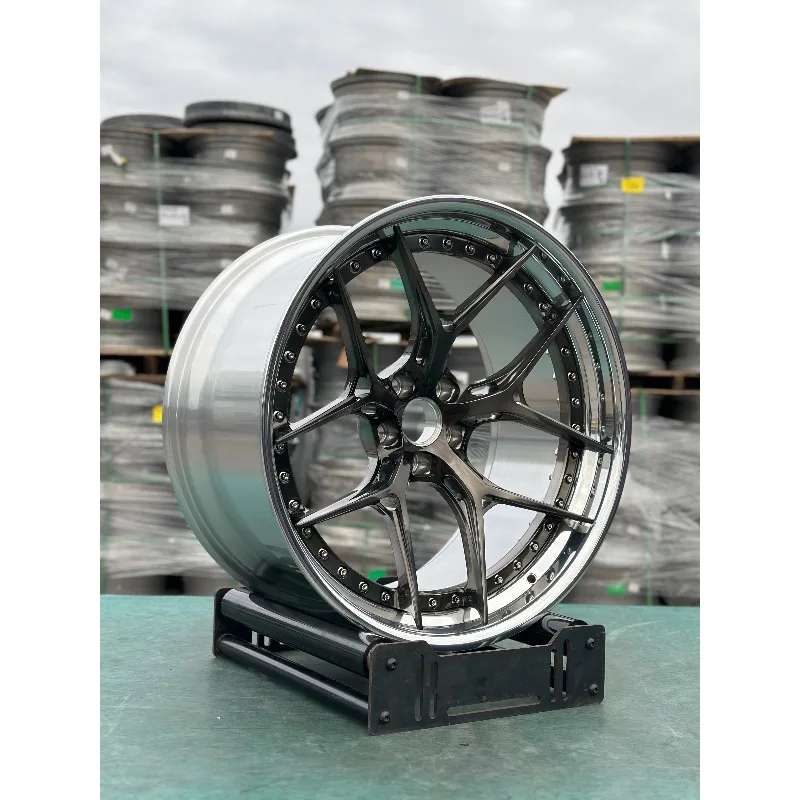 Forged Passenger Car Wheels 19 20 21 22 24 Inch 6061-T6 Alloy Racing Car Wheel Custom Polished Lip  2 Piece Wheel Rims