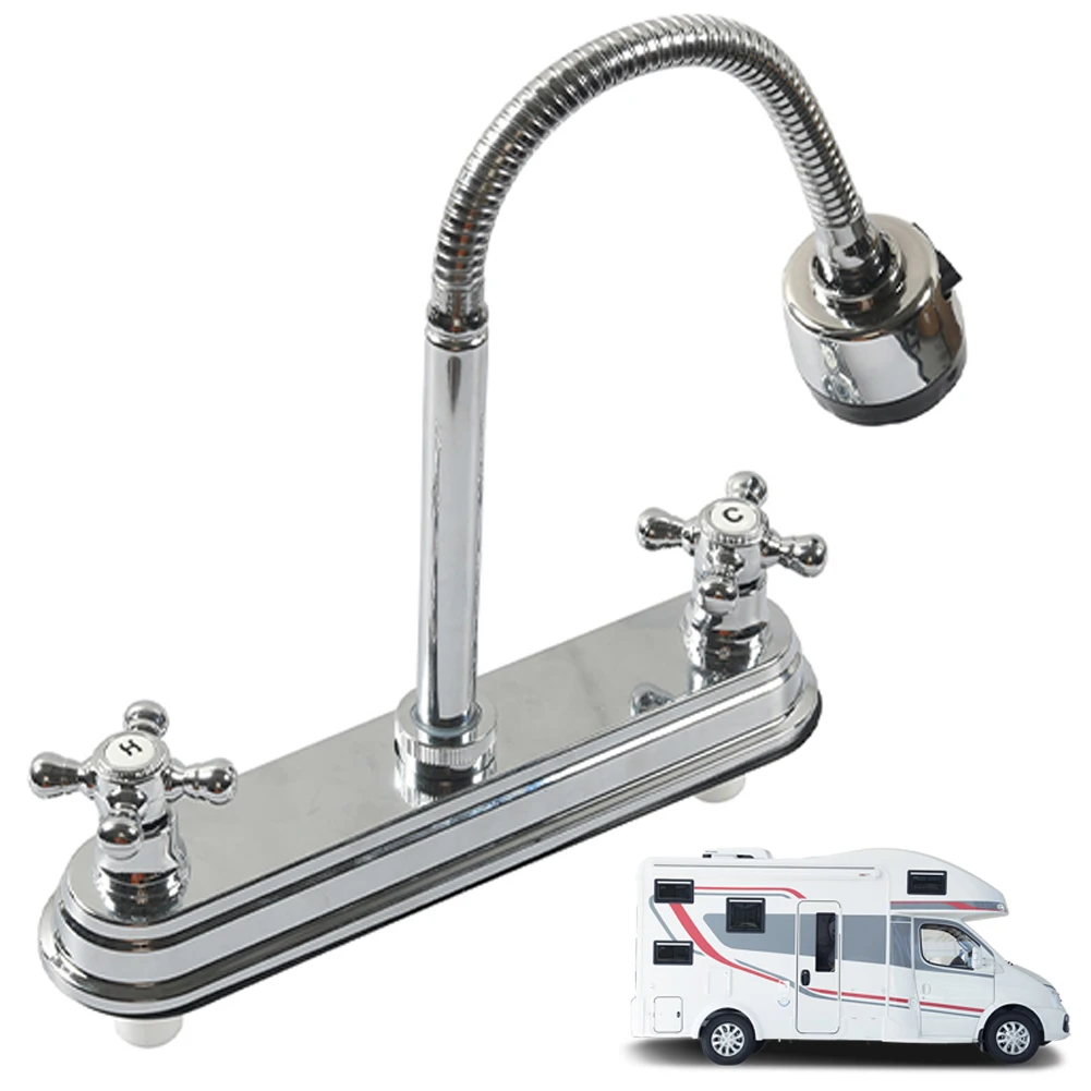 RV Kitchen Faucet with Flexible 360 Degree Rotatable Sprayer Camper Kitchen Faucet for Camper RV Motorhome Travel Trailer