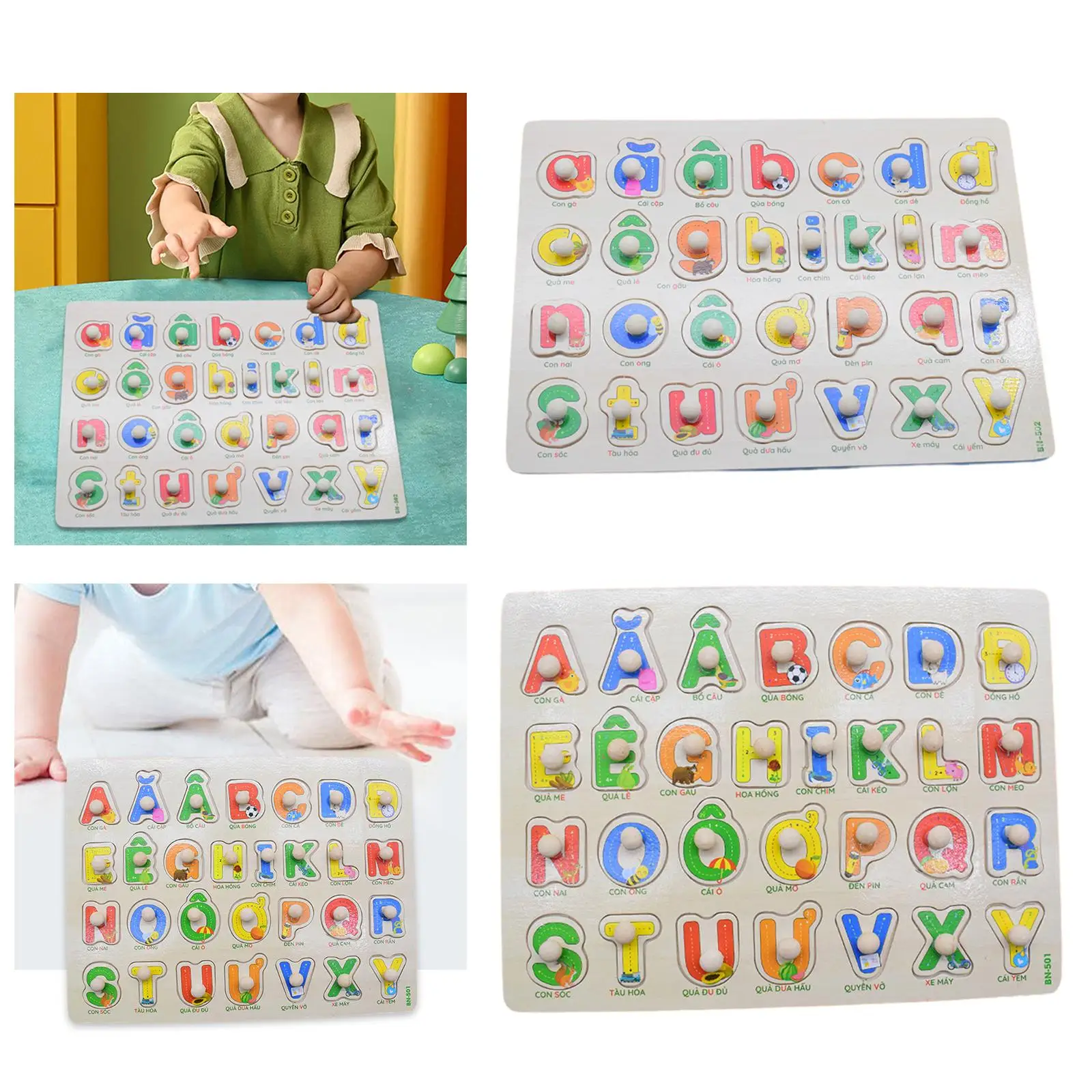 Vietnamese Letters Learning Toys Wooden Puzzles Toys Board Birthdays Gifts