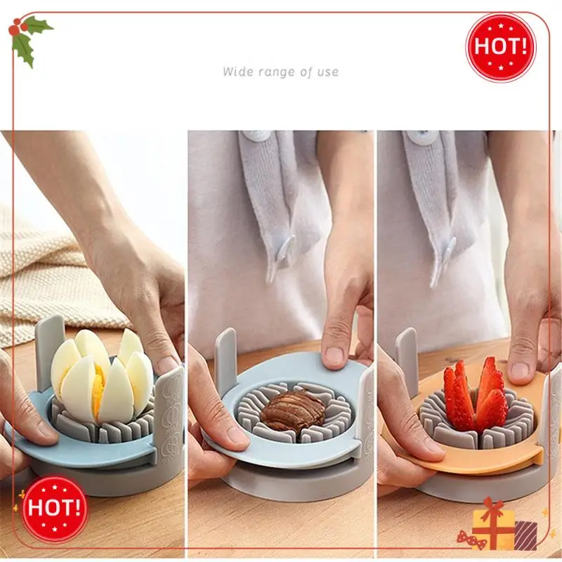 ABLE-계란 슬라이서, 3 In 1 삶은 계란 커터, 스테인레스 스틸 절단 와이어 포함, 계란을 얇게 썰기 웨지