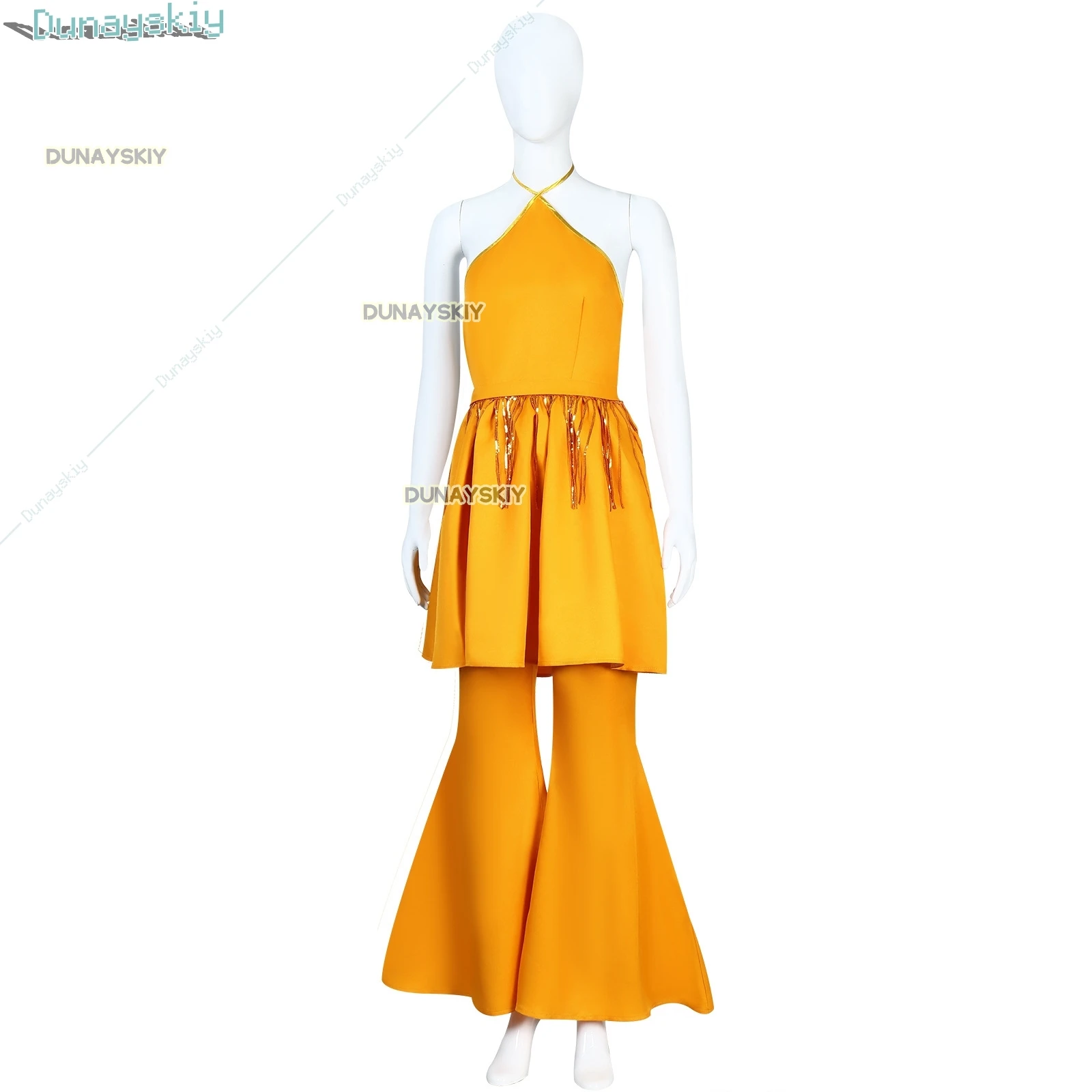 Quinn Cosplay Skirt Costume Wig Outfits Adult Women Halloween Carnival Roleplay Fantasia Yellow Dress Party Clothes Suit