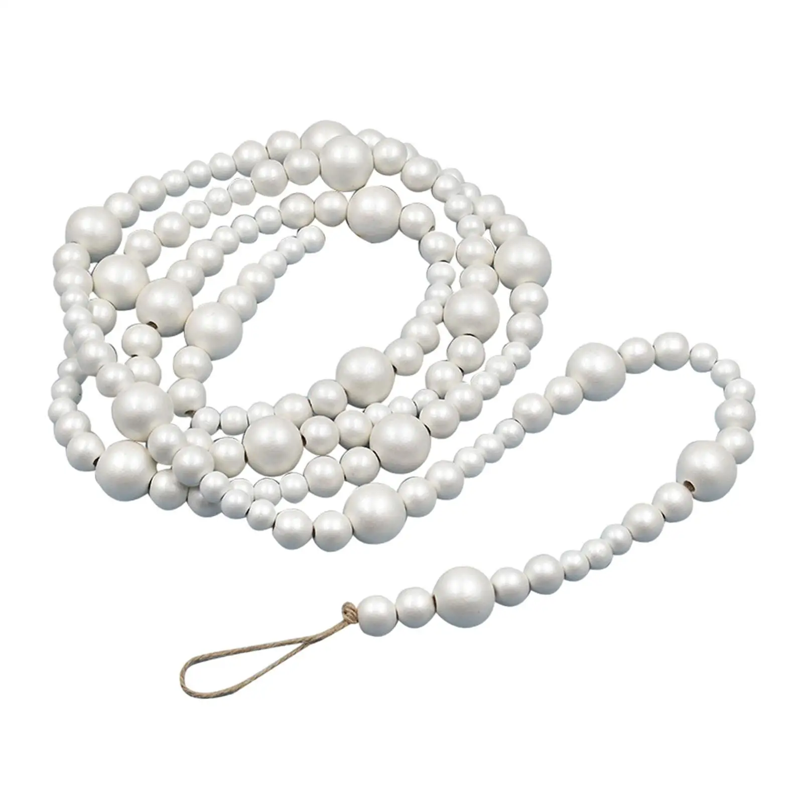 Beads String Wall Hanging Wood Bead Garland for Home Wedding Living Room image 2