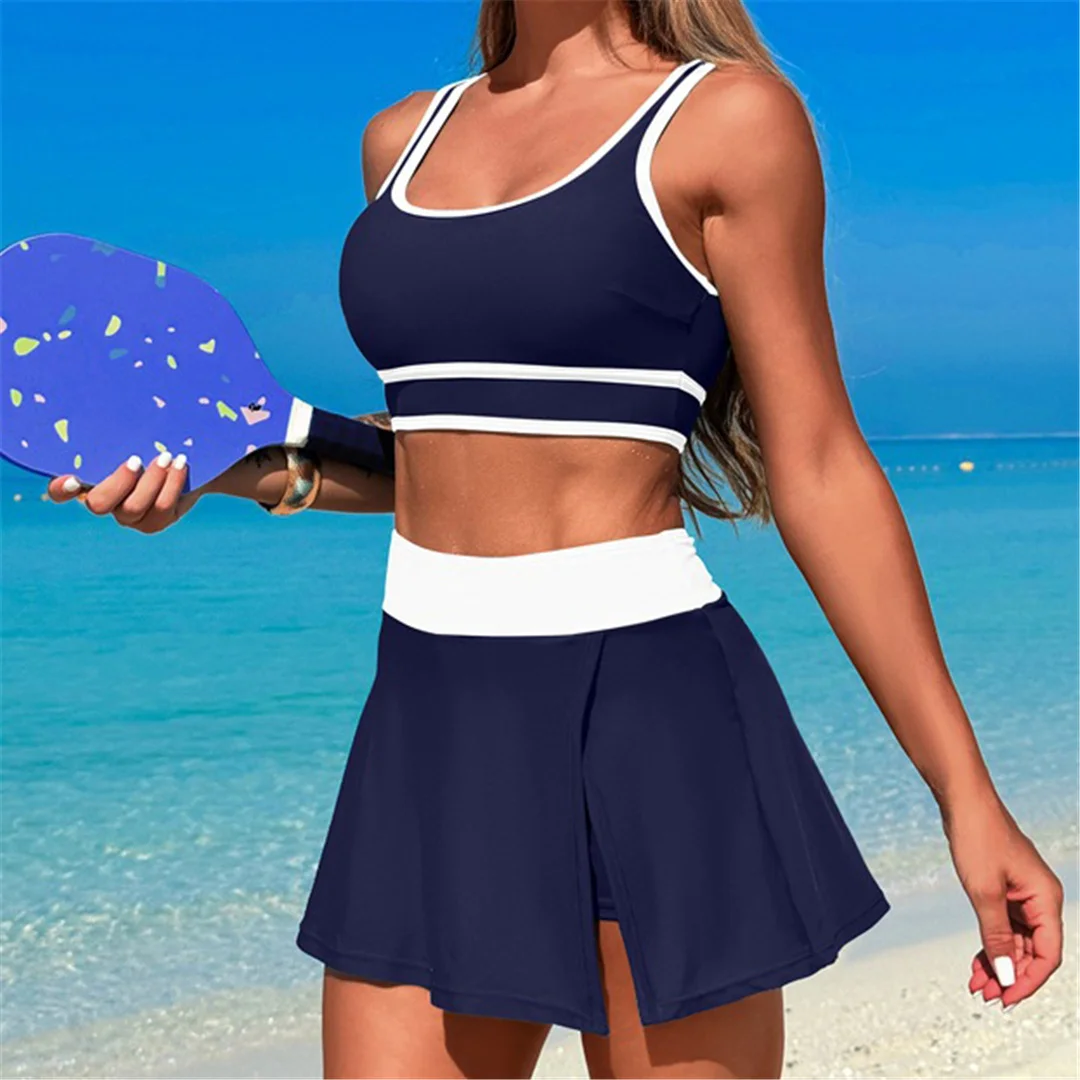 S - XL, 10 Farben, zweiteiliger Badeanzug für Damen, hoch geschnittener Bikini, zweiteiliges Bikini-Set, Damen-Badebekleidung, Badeanzug, Schwimmanzug V6998 – Detail 12