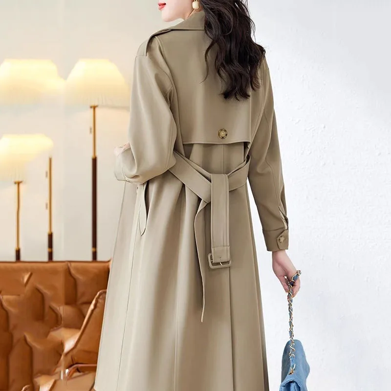 

Women's Casual Trench Coat, Long Female Overcoat, Senior Sense, Windbreaker Jacket, Lining Belt, Spring, Autumn, New