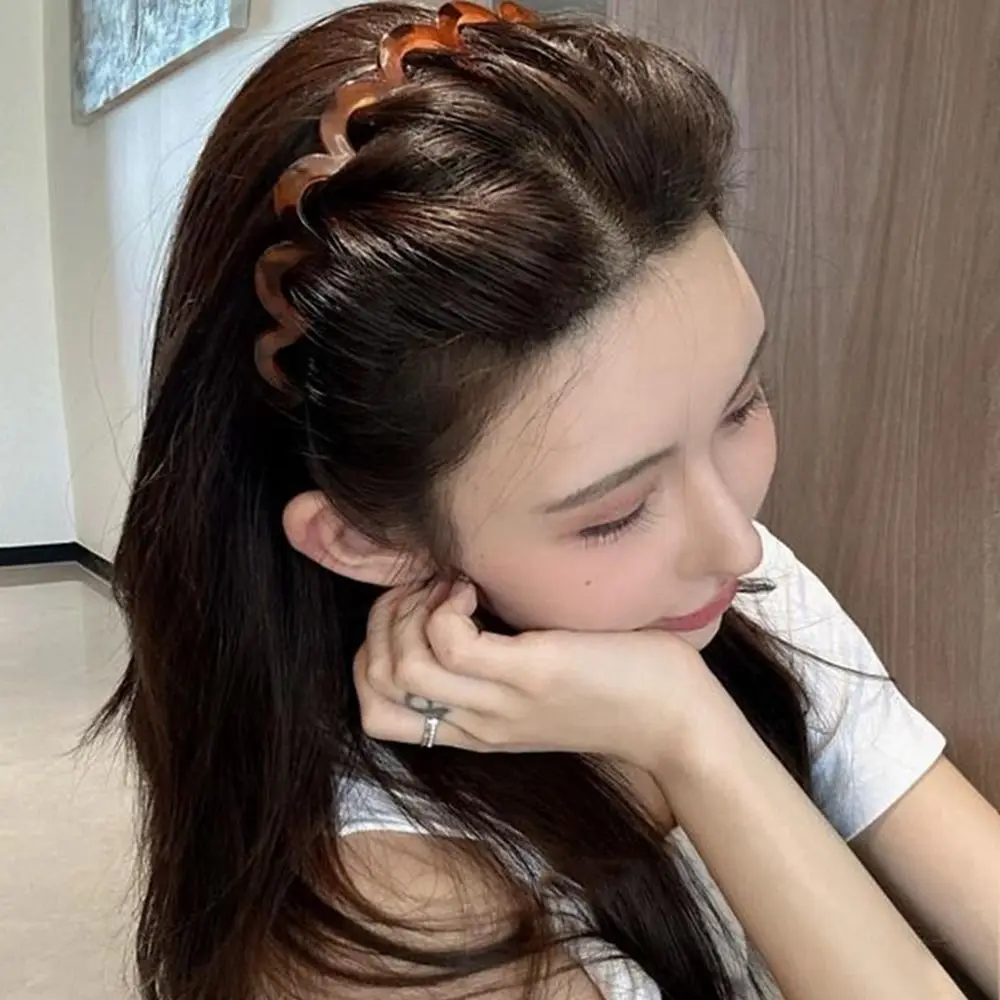 Foldable Non-Slip Headband Thin Hair Clip Plastic Hair Band Women Hair Hoop Korean Style Headwear Face Wash Hairband