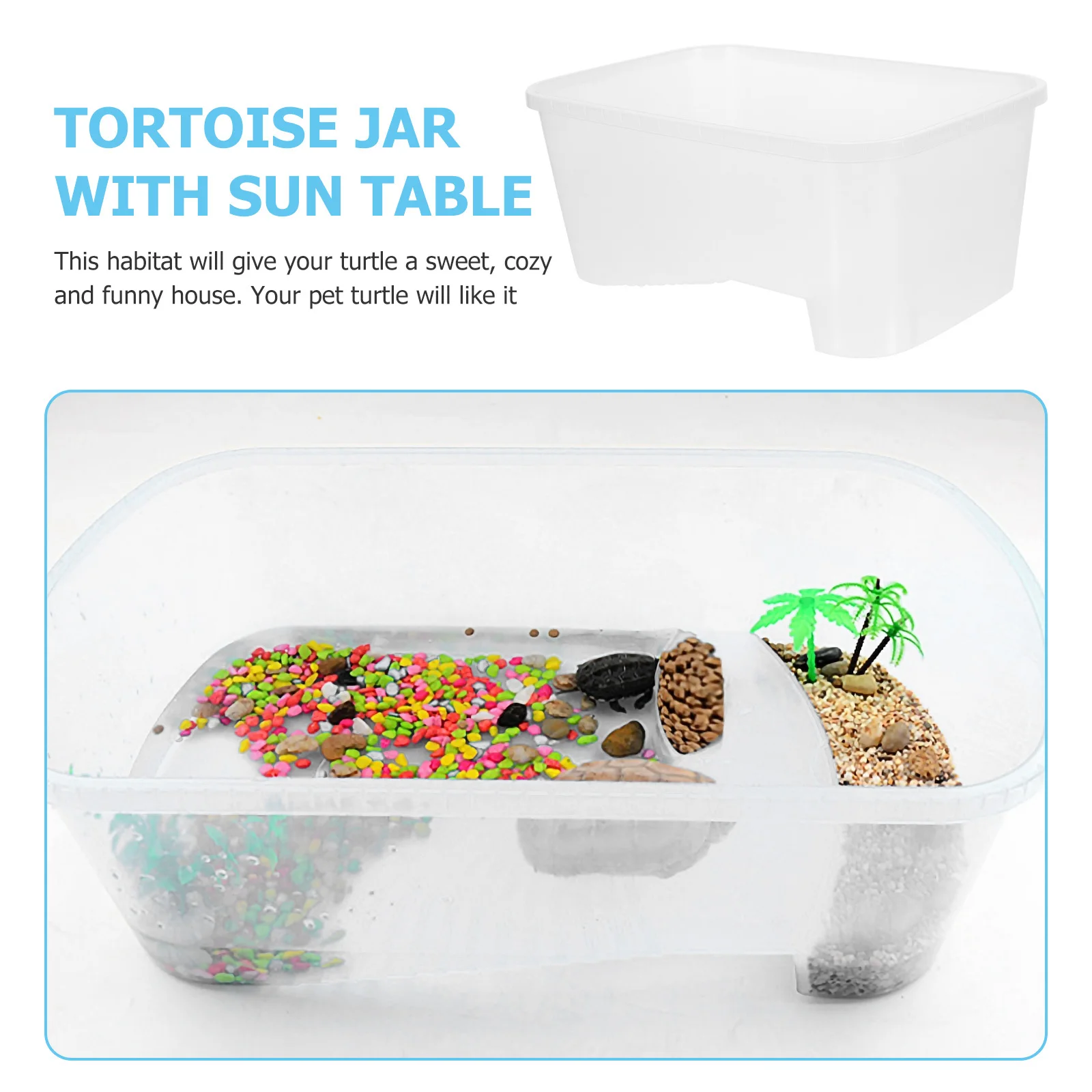

Large Capacity Plastic Turtle Tank Home Tortoise Habitat Terrace For Reptiles Fish Spiders Geckos Horned Frogs Pet
