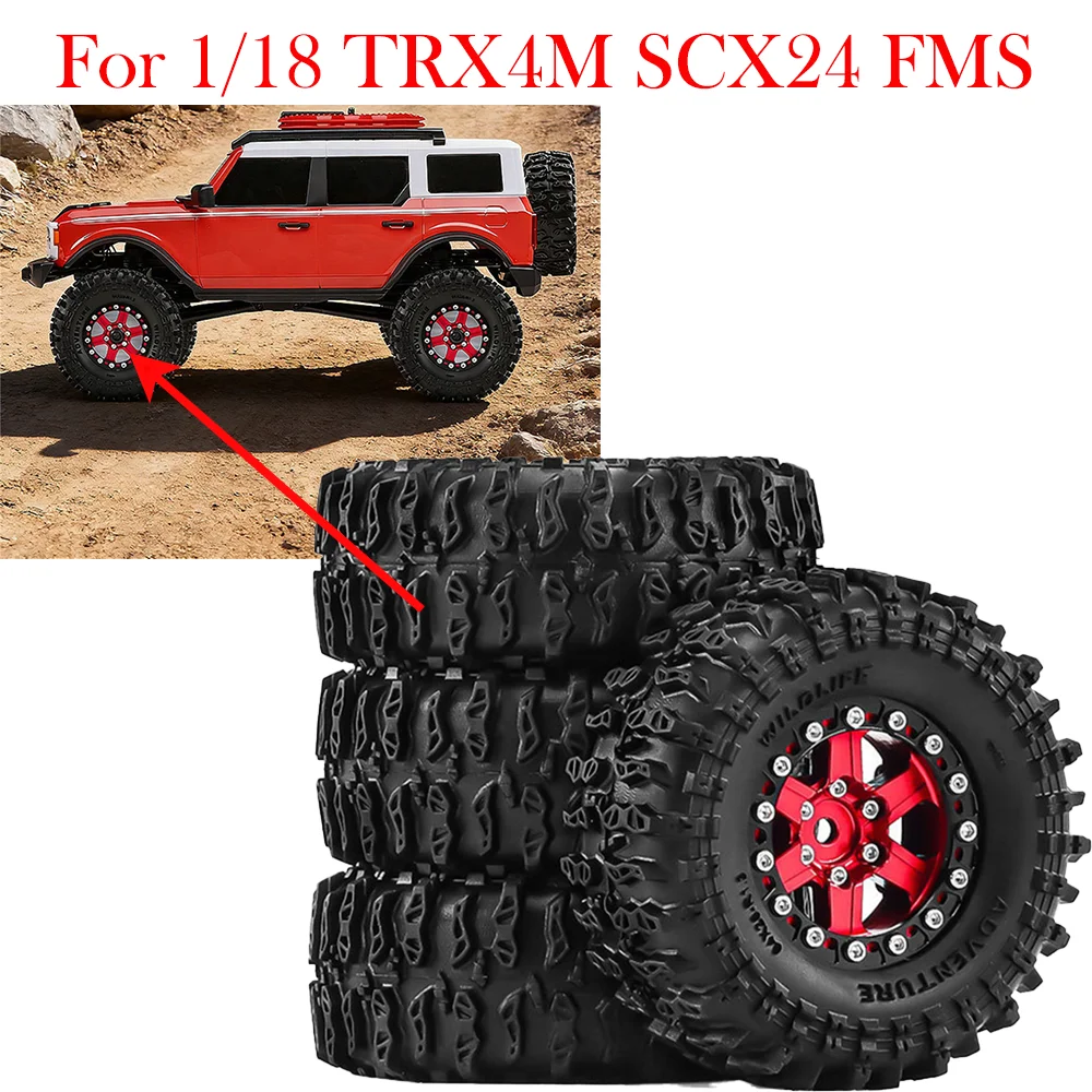 

﻿Wheels for 1/18 TRX4M SCX24 FMS Ascent-18 1.3-inch Wheel Hub Climbing D380 Accessories