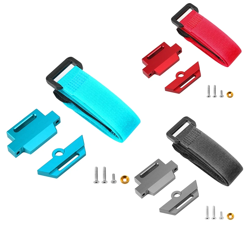 金属バッテリーホルダーマウントホールドダウン 1/10 トラクサススラッシュ 2WD シャーシアップグレード交換部品アクセサリー赤