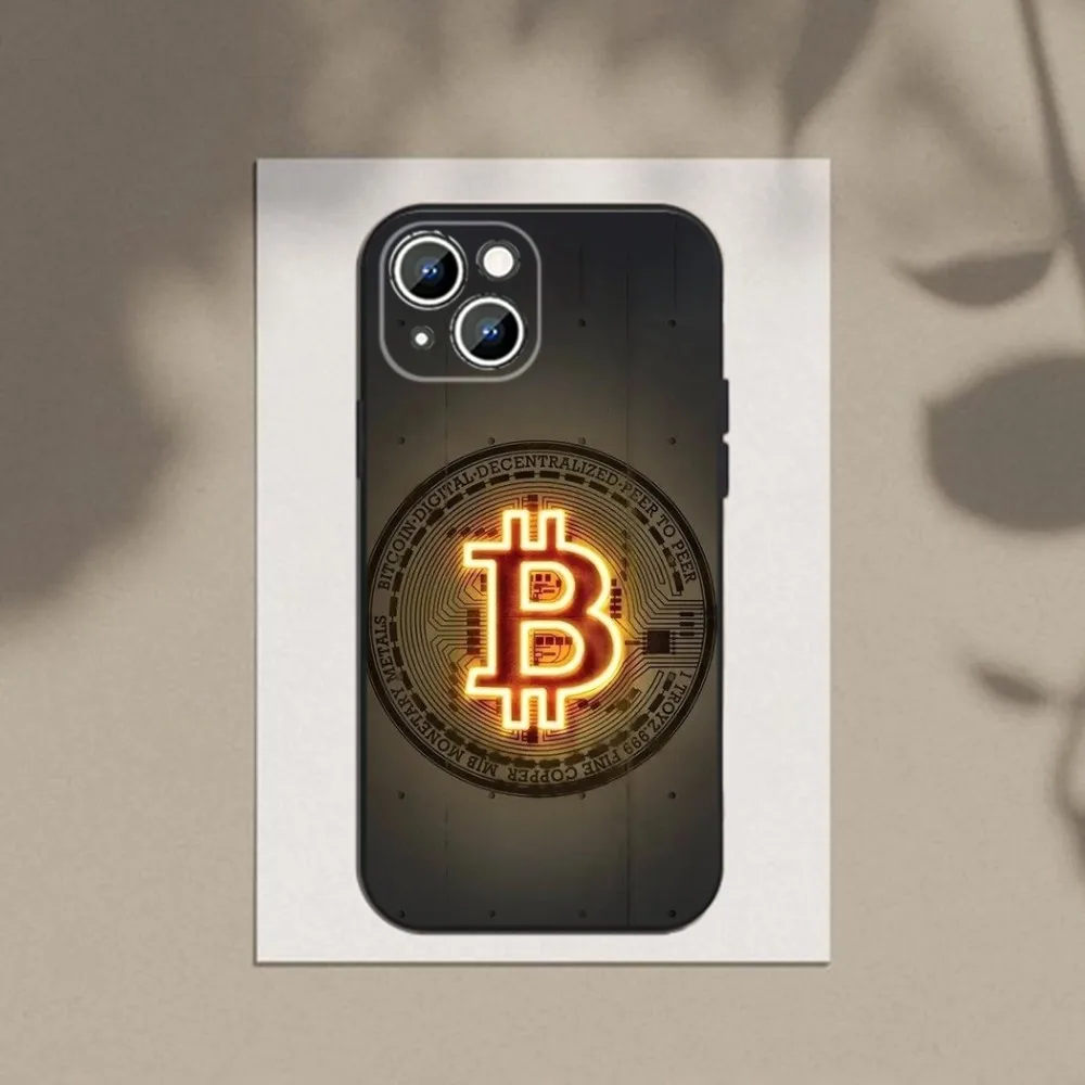 Bitcoin Phone Case Phone Case For Apple iPhone 15,14,13,12,11,XS,XR,X,8,7,Pro,Max,Plus,mini Silicone Black Cover