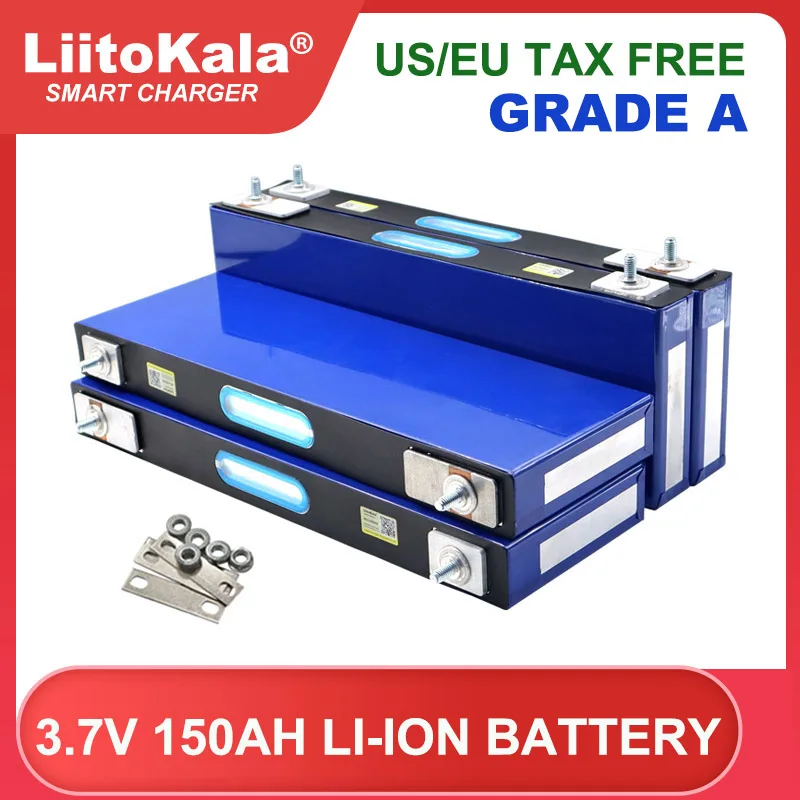 เกรด A 3.7V 150Ah แบตเตอรี่ลิเธียมเซลล์สำหรับ12V 24V ไฟฟ้า Off-Grid ลมขนาดใหญ่ภาษีฟรี Liitokala