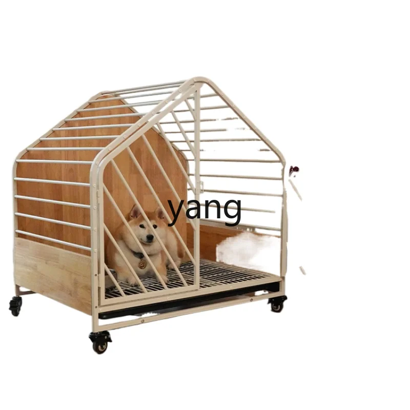 Yjq High-End Dog Cage Shiba Inu with Toilet Separation Household Large House Solid Wood Nest One Bedroom One Living Room