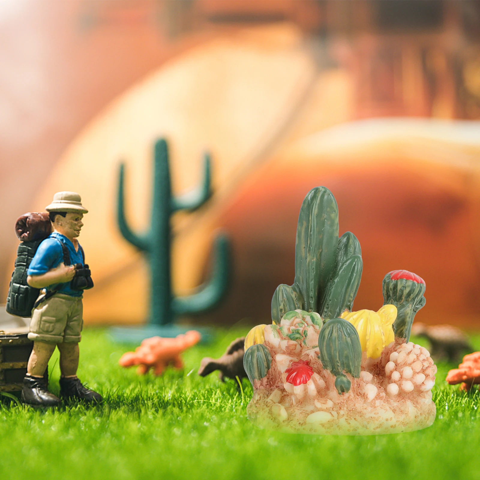 

2PCS Miniature Succulents Resin Crafts Waterproof Small Decoration Home Balcony Yard Garden Micro L scape Decor Simulated Plants