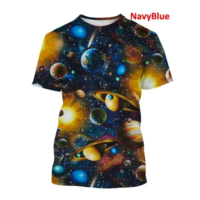 

Summer New Fashion Colorful Graphic Tees T Shirt Men 3D Printing Graphic Galaxy Funny Pattern T Shirts For Men Women Kids Tops