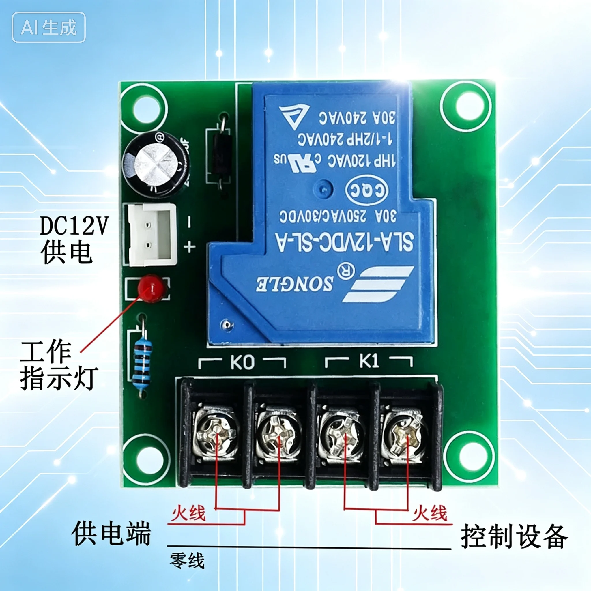 for XH-M138 Relay Control Board,30A High Current DC Switch Transfer Module 5V/12V/24V  5pcs