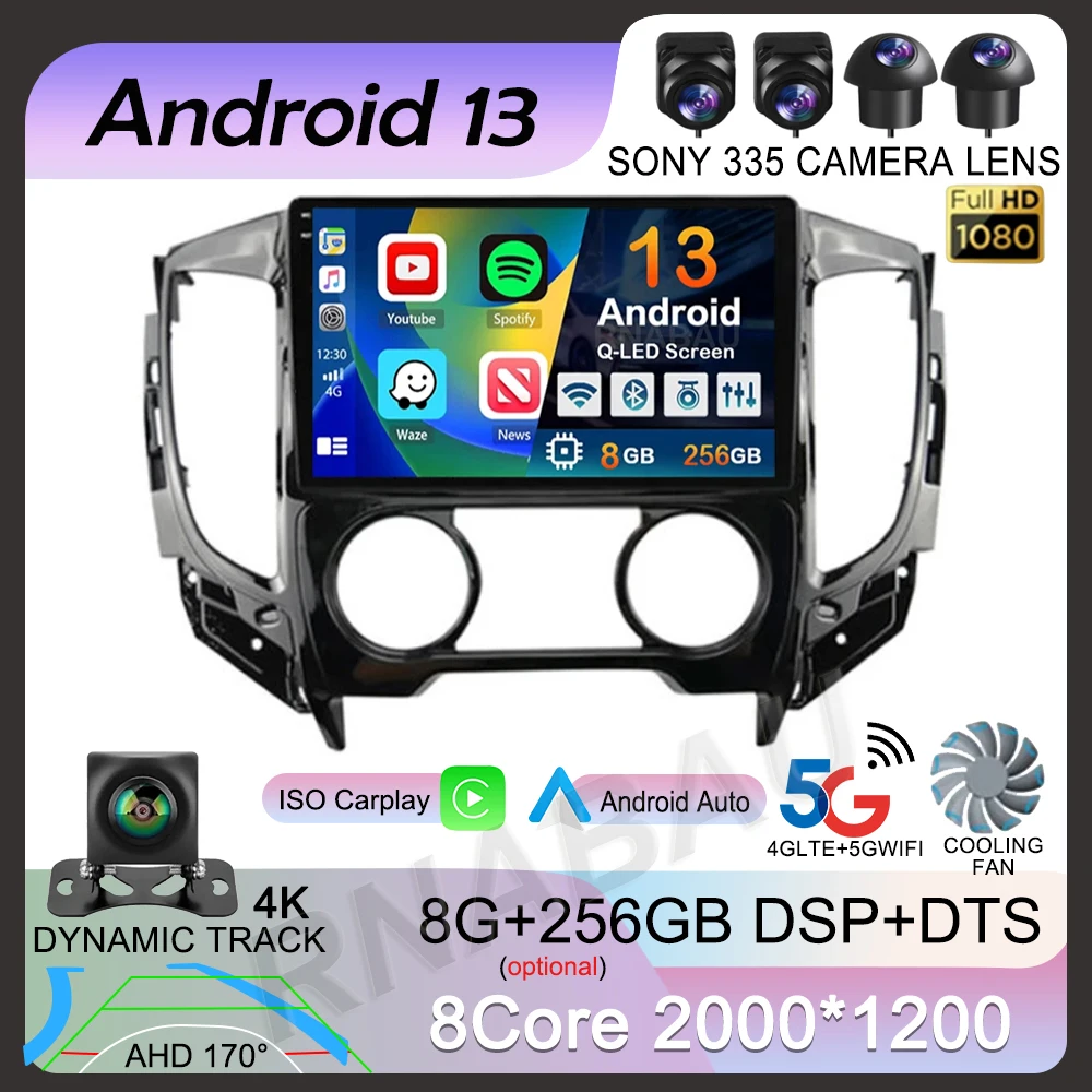 

Android 13 Carplay для Mitsubishi Pajero Sport 3 L200 5 Triton 3 2015 2016 2017 2018 2019 автомобильное радио GPS мультимедийный видеоплеер