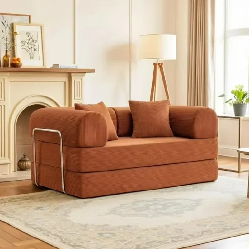 Modular Combo Corduroy Pet Friendly Teddy Compression Sofa Living Room Sofa, Orange
