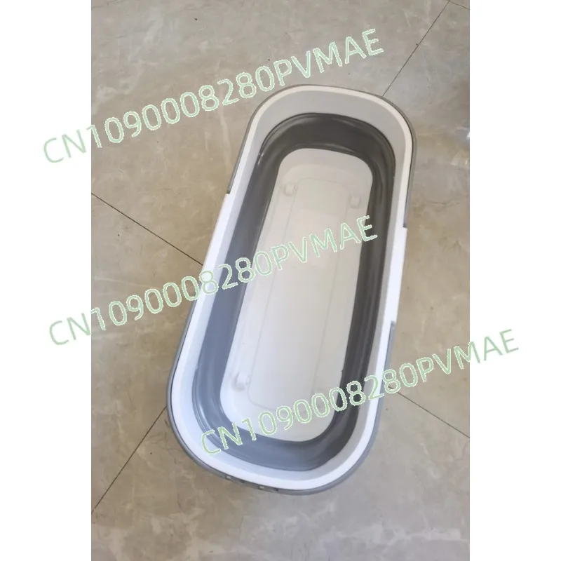 Cubo de fregona rectangular plegable para el hogar, cubo individual grande de plástico grueso para fregar y lavabo de drenaje para lavado de coches