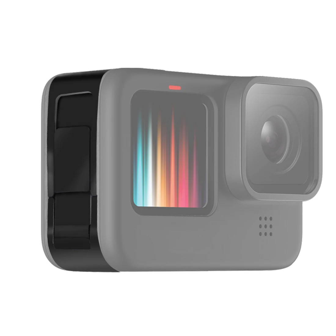 غطاء جانبي لبطارية كاميرا الحركة معدن مقاوم للغبار لهاتف GoPro Hero 12 13 11 10 9 منفذ شحن واقٍ أسود قابل للإزالة