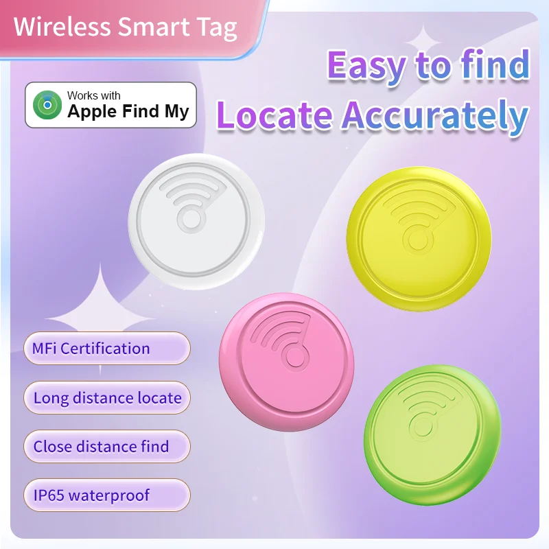 4 pcs/Box Colorful Smart Air Finder Tag With Find My IOS For Keys Suitcase Backpack Bags Pets Elecronics Locator