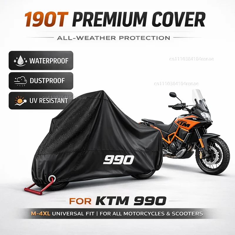 For KTM 990 Super Duke 990 Supermoto R 2005 2007 2008 2009 2010 2011 2012 190T Motorcycle Cover Waterproof Dustproof All Season