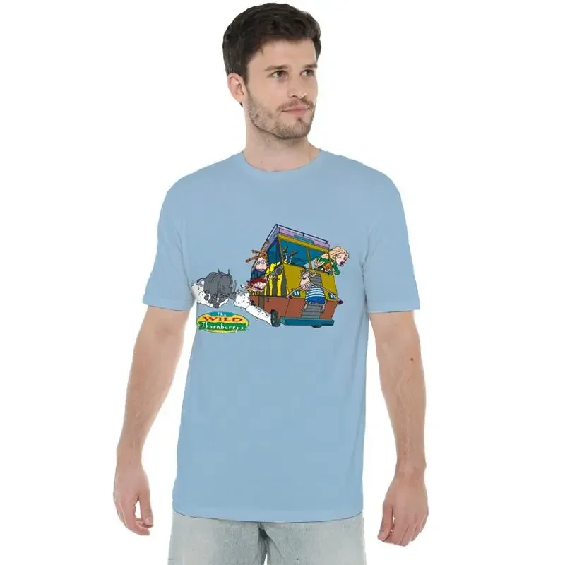 Wild Thornberrys Runaway Rhino T Shirt S 2Xl Light Blue
