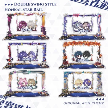 Honkai: Star Rail ขาตั้งตัวอักษร Double Swing สไตล์ Dr. Ratio Aventurine ใหม่การ์ตูนอะนิเมะอะคริลิค Tabletop เครื่องประดับเกมของขวัญ