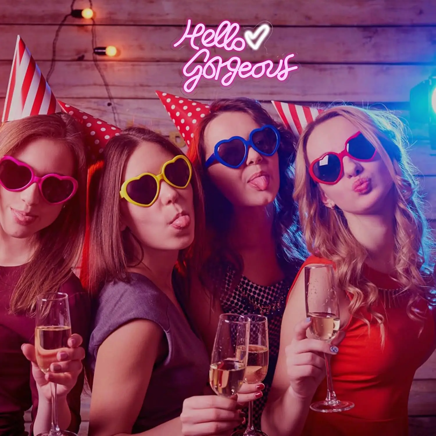 Hello Gorgeous Neon Sign USB Dimmable LED Light Up Signs for Bedroom Room Bachelorette Birthday Engagement Party Wedding Decor